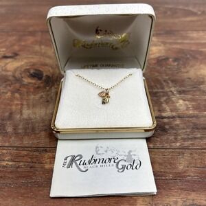 Mt. Rushmore Black‎ Hills Gold Women's 10k 2 Leaf Pendant Necklace NIB Paperwork